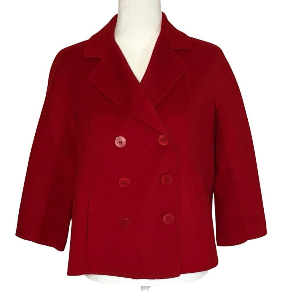 Talbot's Petite Wool Swing-Style Blazer Women's 10P Red